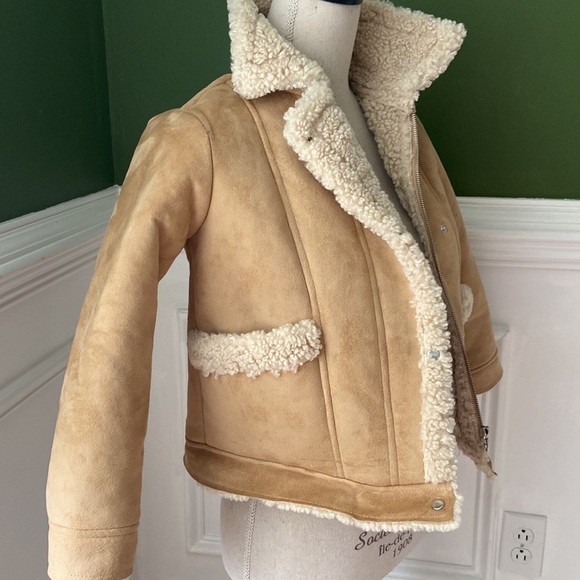 Zara Faux suede and sheepskin jacket - Picture 1 of 7
